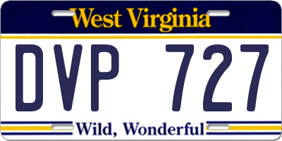 WV license plate DVP727
