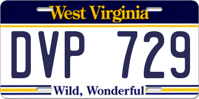 WV license plate DVP729
