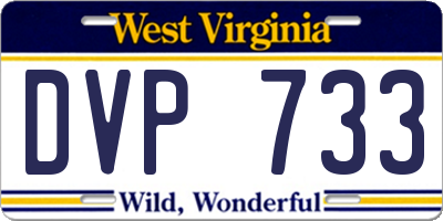 WV license plate DVP733
