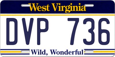 WV license plate DVP736