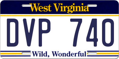 WV license plate DVP740