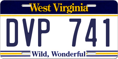 WV license plate DVP741