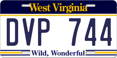 WV license plate DVP744