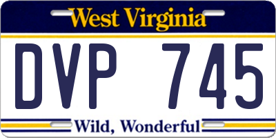 WV license plate DVP745
