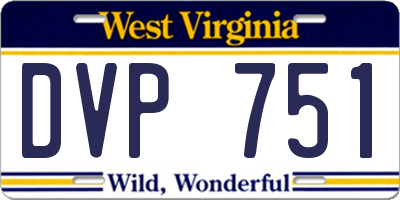WV license plate DVP751
