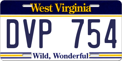 WV license plate DVP754