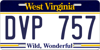 WV license plate DVP757
