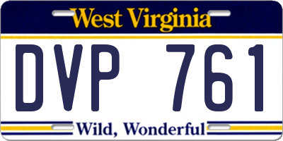 WV license plate DVP761