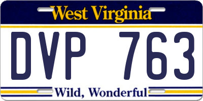 WV license plate DVP763