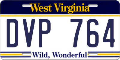 WV license plate DVP764