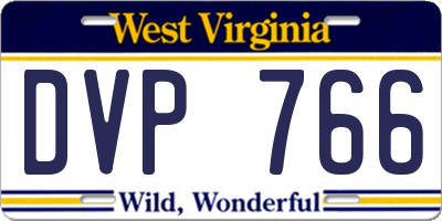 WV license plate DVP766