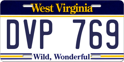 WV license plate DVP769