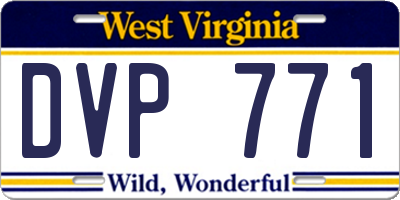 WV license plate DVP771