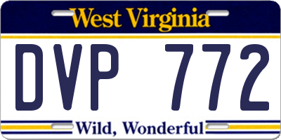 WV license plate DVP772