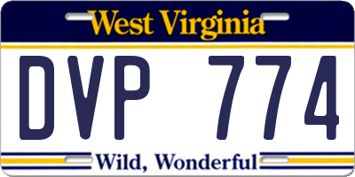 WV license plate DVP774