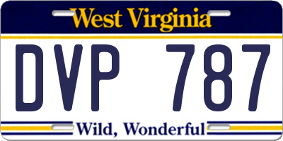 WV license plate DVP787