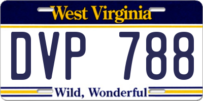 WV license plate DVP788