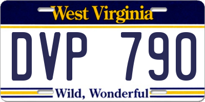 WV license plate DVP790