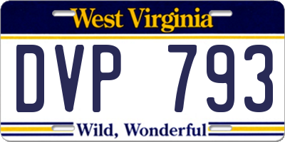 WV license plate DVP793
