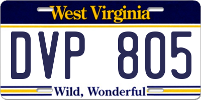 WV license plate DVP805