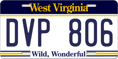 WV license plate DVP806