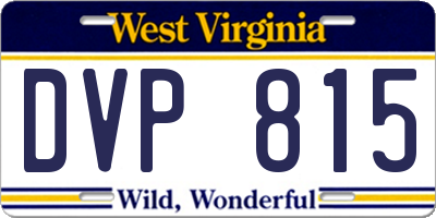 WV license plate DVP815