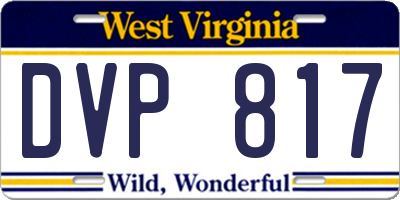 WV license plate DVP817
