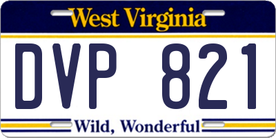 WV license plate DVP821