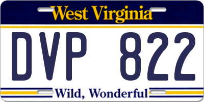 WV license plate DVP822
