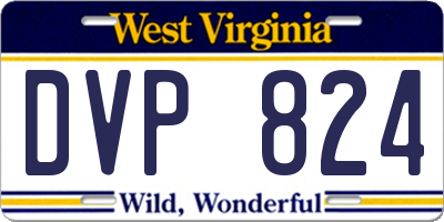 WV license plate DVP824