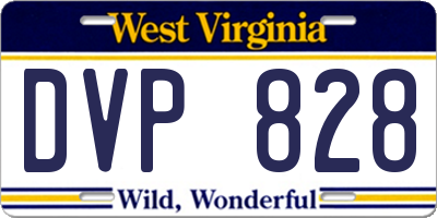 WV license plate DVP828