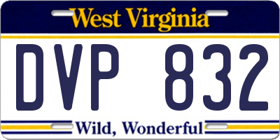 WV license plate DVP832