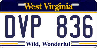 WV license plate DVP836