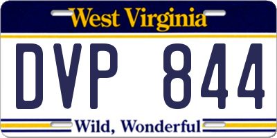 WV license plate DVP844