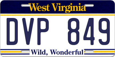 WV license plate DVP849