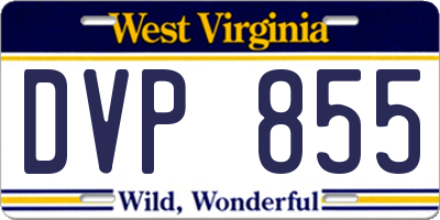 WV license plate DVP855