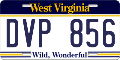 WV license plate DVP856