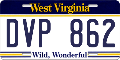 WV license plate DVP862