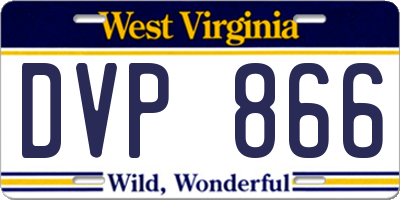 WV license plate DVP866