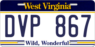 WV license plate DVP867