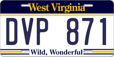 WV license plate DVP871