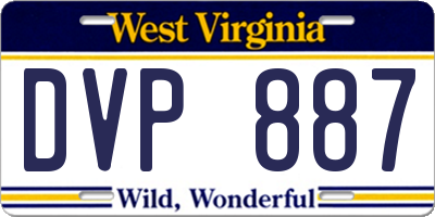 WV license plate DVP887