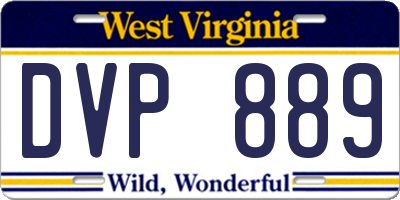 WV license plate DVP889