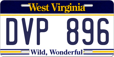 WV license plate DVP896