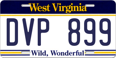 WV license plate DVP899