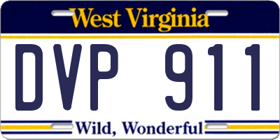 WV license plate DVP911