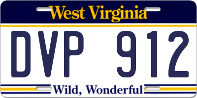 WV license plate DVP912