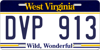 WV license plate DVP913