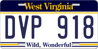 WV license plate DVP918