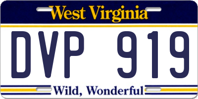 WV license plate DVP919